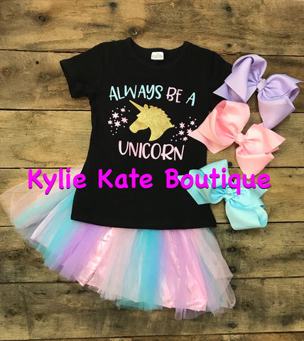 Always Be A Unicorn Tulle Skirt Outfit