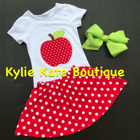 Apple Polka Dot SKIRT Set