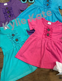 Ruffle Button Short Sleeve Tunic-4 COLORS