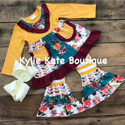 Mustard/Burgundy Pockets Pants Outfit
