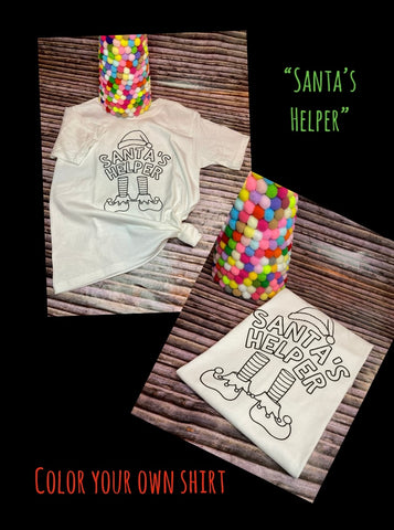 "Santa's Helper" Color/Design Your Own Short Sleeve Shirt