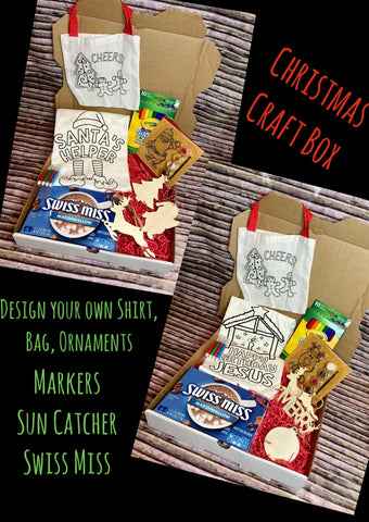 Christmas Craft Box Design Your Own Shirt, Mini Tote Bag and Ornaments