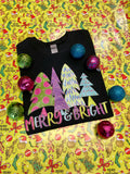 ADULT T-Shirt Merry & Bright Black