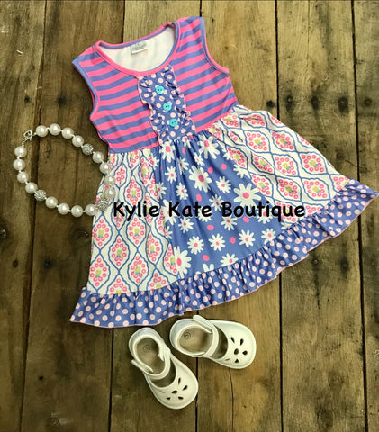 “Kylie” Pink-Lavender Tank Dress