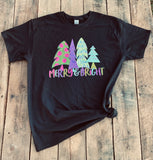 ADULT T-Shirt Merry & Bright Black