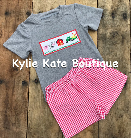 “On that Farm” Boys Short Set